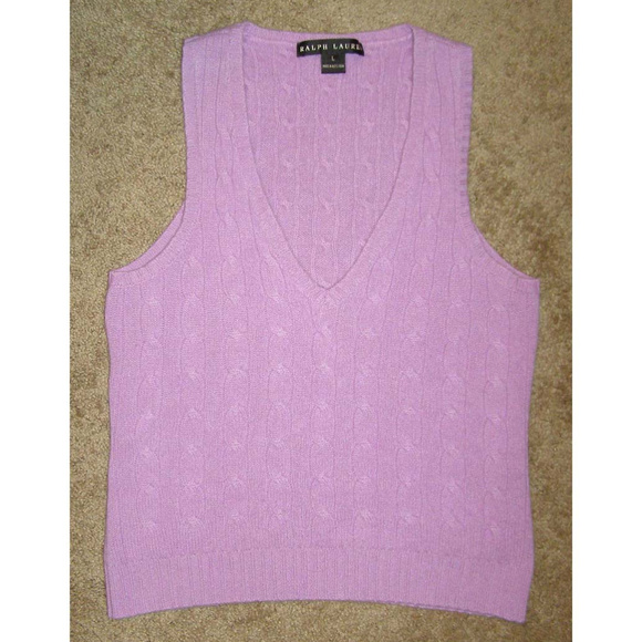 Ralph Lauren 100% cashmere lavender vest Large - Picture 5 of 7